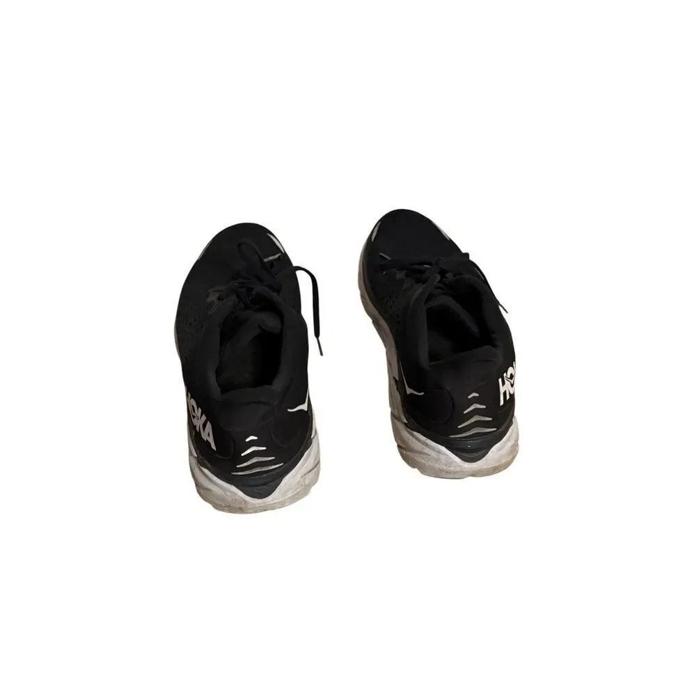 Hoka One One Mens Clifton 8 Black Running Shoes Sneakers Sz 11.5